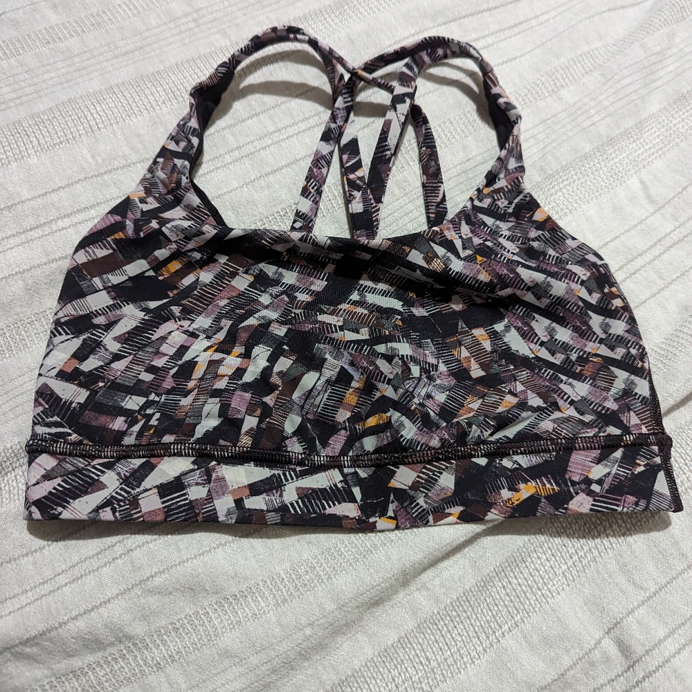 Multicolor Lululemon energy sports bra size 4